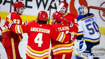 Tkachuk's 5-assist effort sparks Flames over Blues, back into playoff spot