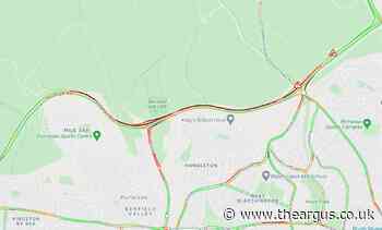 Traffic piles up along A27 after three vehicle crash