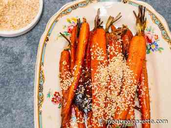 Six O'Clock Solution: Roasted sesame carrots are part of a lively, offbeat meal