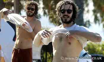 Adam Brody, 42, proves he still is in top shape as he shows off his chest