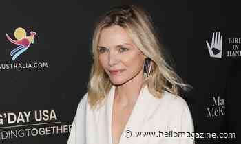 Michelle Pfeiffer is the picture of elegance in sheer black dress