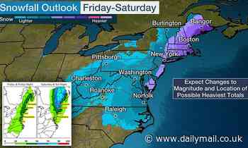 New York City could be battered by up to a foot of snow as nor'easter bears down on the East Coast