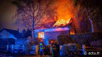 Incendie de pavillon à Dampmart : la toiture s'effondre sous les flammes - actu.fr