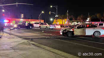 1 arrested on suspicion of DUI after multi-car crash in north Fresno