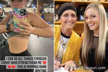 Teen Mom Mackenzie McKee reveals new ribcage tattoo under sports bra in sweet tribute to her late mom Angie... - The US Sun