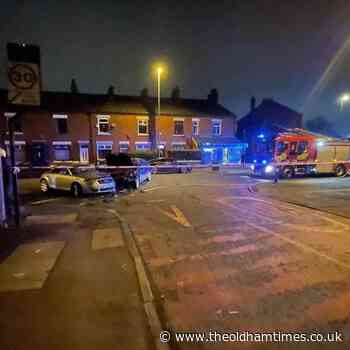 Fire service attend two-car crash in Oldham - theoldhamtimes.co.uk
