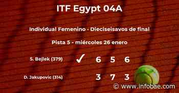 Sara Bejlek pasa a la próxima fase del torneo de El Cairo tras vencer en los dieciseisavos de final - infobae