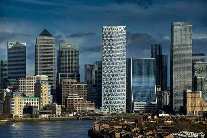 Horden Cherry Lee creates Canary Wharf skyscraper wrapped in diamond-shaped exoskeleton