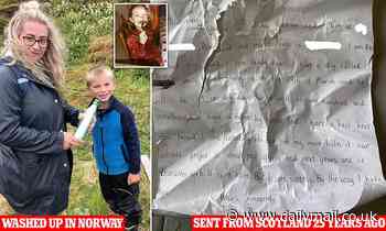 Scottish schoolgirl's message in a bottle washes up in Norway 24 YEARS later