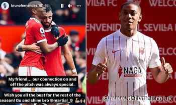 Bruno Fernandes pays tribute to Man United team-mate Anthony Martial - Daily Mail