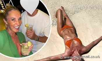 Megan McKenna displays her jaw-dropping figure in orange bikini and plunging green dress