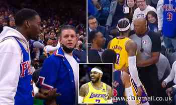 Lakers' Carmelo Anthony confronts courtside 76ers fans after witnesses heard one call him 'boy'