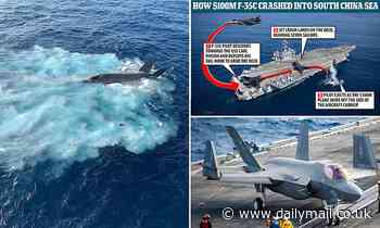 New image shows US F-35 stealth fighter jet crashing into the South China Sea