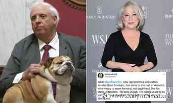 WV governor holds up his dog's BUTT to taunt Bette Midler
