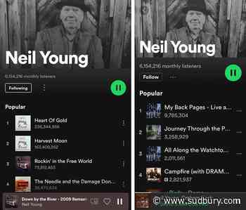 BEYOND LOCAL: Neil Young is boycotting Spotify, but his biggest hits are still available in Canada