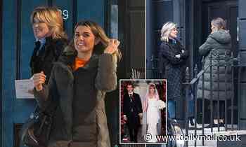 Anthea Turner beams with pride as she takes Grant Bovey's daughter for a bridal fitting in Belgravia