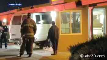 Van slams into front office of Tulare hotel, no injuries reported