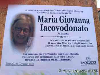 Lutto nella famiglia Lagatta, addio a Maria Giovanna Iacovodonato - Termoli Online