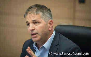 Likud's Yoav Kisch tests positive for coronavirus - The Times of Israel