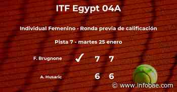 Flavie Brugnone pasa a la siguiente fase del torneo de El Cairo - infobae