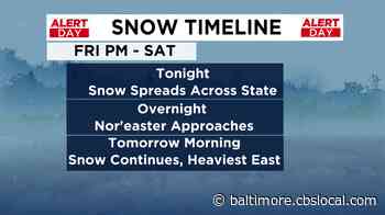 Maryland Weather: Frigid, Blustery Morning In Store Saturday After Snow - CBS Baltimore