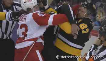 Detroit Red Wings D Moritz Seider goes after Penguins C Sidney Crosby [Video] - Detroit Sports Nation