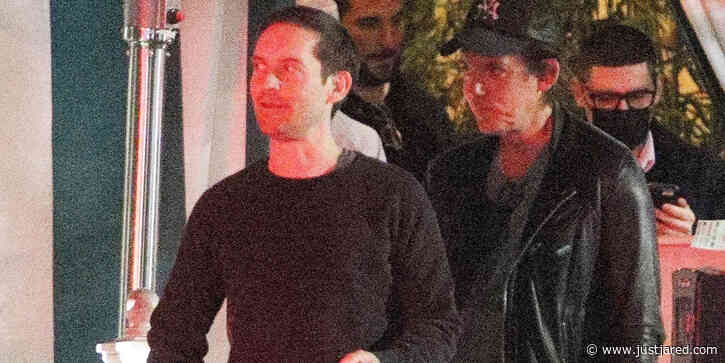 Co-Stars Tobey Maguire & Lukas Haas Hang Out Together in West Hollywood
