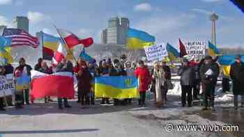 Concerned WNYers gather in Niagara Falls to show support for Ukraine under threat from Russia