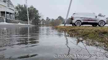 Tidal flooding follows snowfall in Norfolk's Ocean View neighborhood
