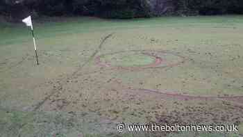 Off-road bikers destroy grass at  Great Lever and Farnworth Golf Club, Bolton