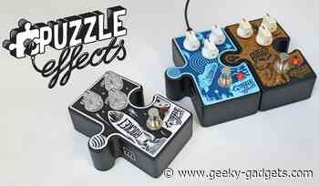 Unique Puzzle Effects guitar pedals link together