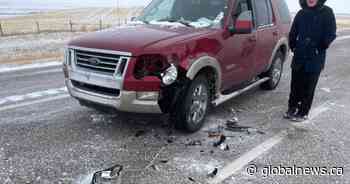 ‘It was terrifying’: Woman says family vehicle was hit during rush of Coutts protesters