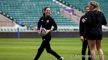 WATCH:  Duchess Kate practices with England’s Rugby Team