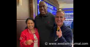 Top California Dem Has Pathetic Excuse for Maskless Photo with Magic Johnson