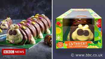 Colin the Caterpillar cake row crumbles