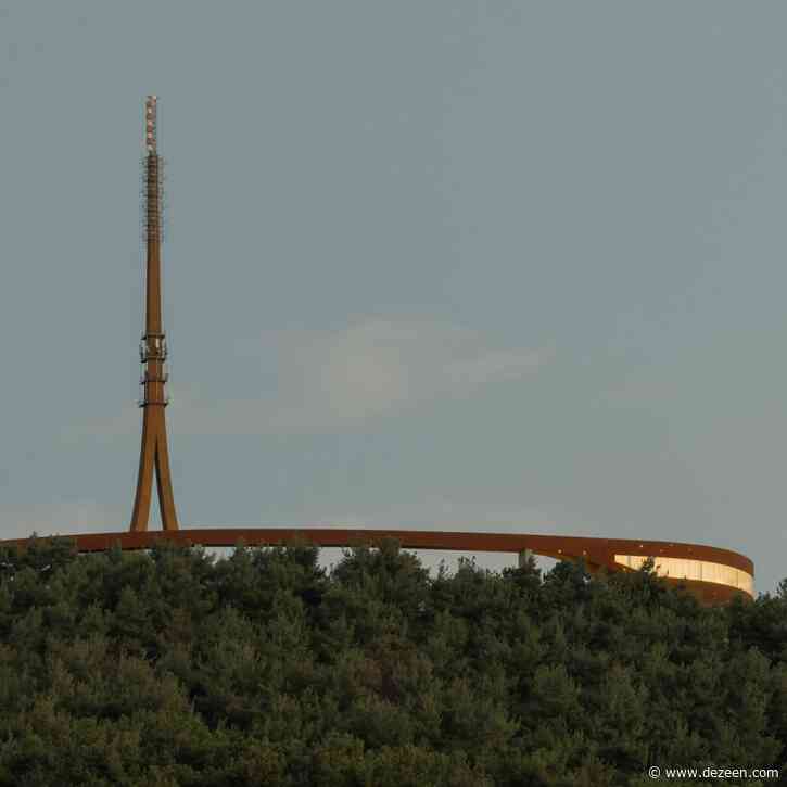 Powerhouse Company and IND design looping Corten-steel broadcasting tower