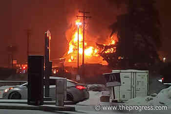 UPDATE: Explosions heard as evening fire destroys mechanic shop in Hope – Chilliwack Progress - Chilliwack Progress