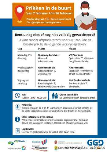 Vaccinatie of booster halen in eigen dorp - Dordrecht.net