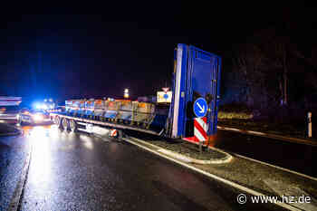 Verkehrsbehinderungen nach Lkw-Unfall: Lkw verliert Auflieger beim A7-Autobahnanschluss Giengen/Herbrechtingen - Heidenheimer Zeitung