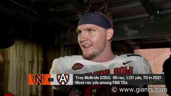 Colorado State TE Trey McBride reveals what he wants to show scouts | Senior Bowl Highlights - Giants.com