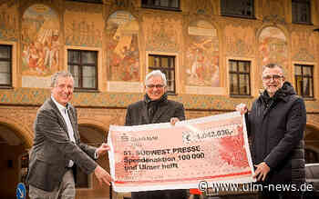 Rekordergebnis von 1.042.036 Millionen Euro bei Aktion 100000 und Ulmer helft