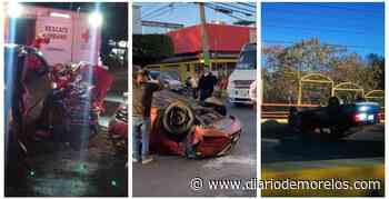 Día de accidentes en Cuernavaca, 2 volcaduras y 1 prensado - Diario de Morelos