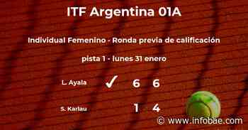 Lourdes Ayala gana a Sofia Constanza Karlau en la ronda previa de calificación - infobae
