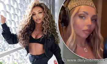 Jesy Nelson flaunts toned abs in bra and edgy biker trousers before sharing recording studio snap - Daily Mail
