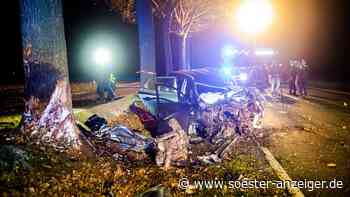 Schlimmer Unfall vor Silvester zwischen Lippstadt und Erwitte: Auto kracht gegen Baum - Fahrer sofort tot - soester-anzeiger.de