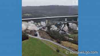 WATCH:  Autobahn bridge demolished with series of explosions