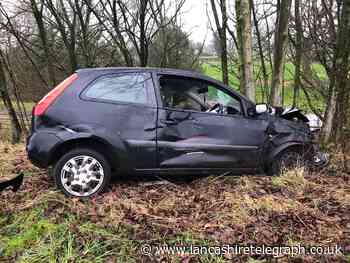 Driver crashes into tree after hitting HGV on flood hit M6