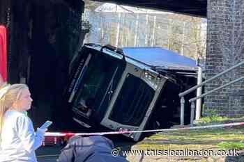 Driver in hospital after HGV overturns in Orpington