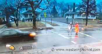 Crossing Guard Risks Life to Save Girl as Car Runs Straight for Them