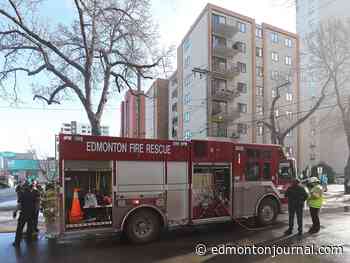 Fire crews douse blaze at central Edmonton apartment building